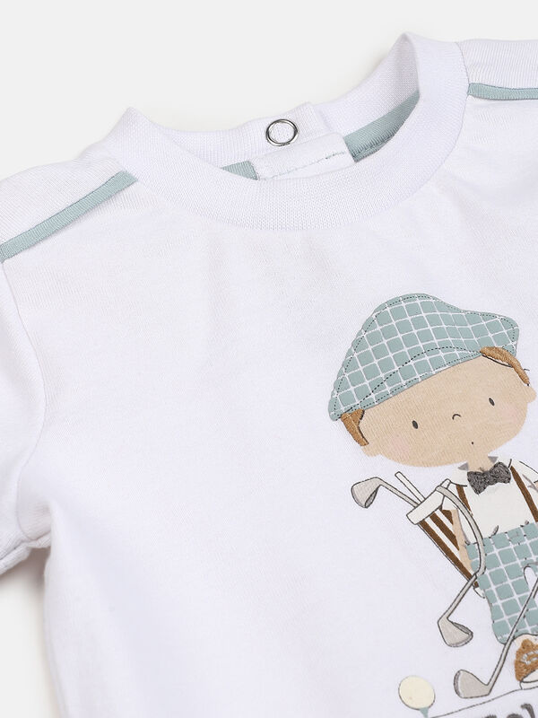 Boys White Short Sleeve Knitted T-Shirt image number null